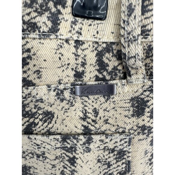 KanCan Womens Snake Print Cream Cut Off High Rise Denim Jean Shorts Size M - Picture 5 of 11